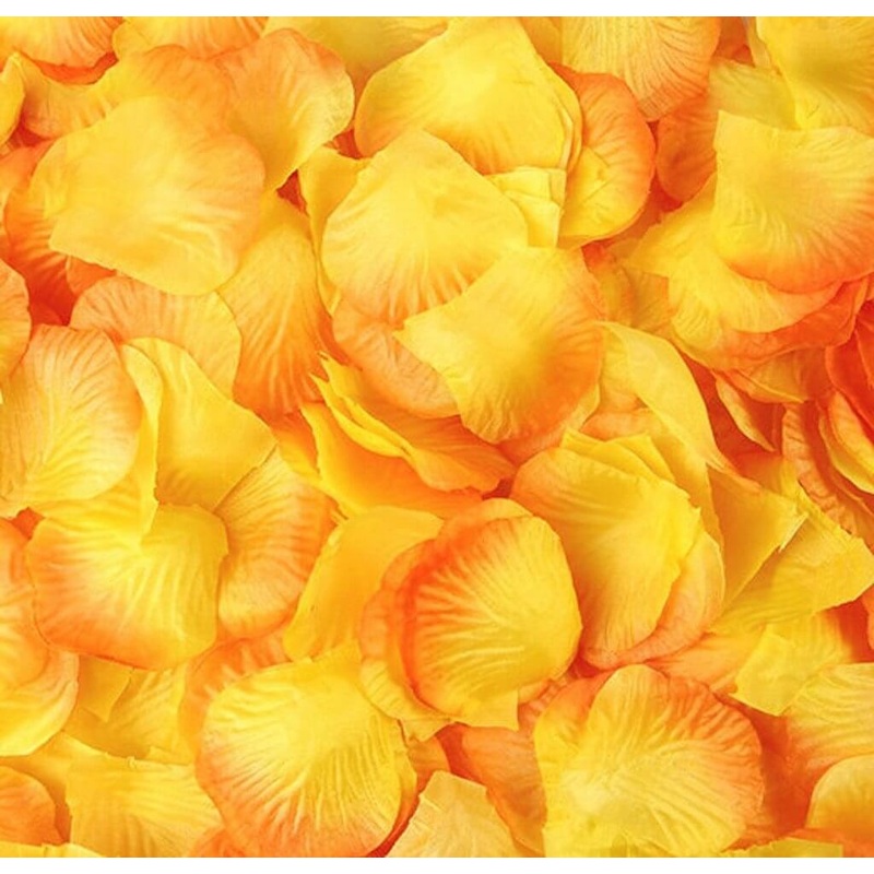 Artificial  Gradient Yellow Silk Rose Petals