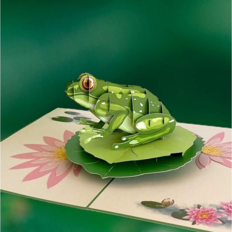 Australian Green Tree Frog Pop Up Card - Green Cover