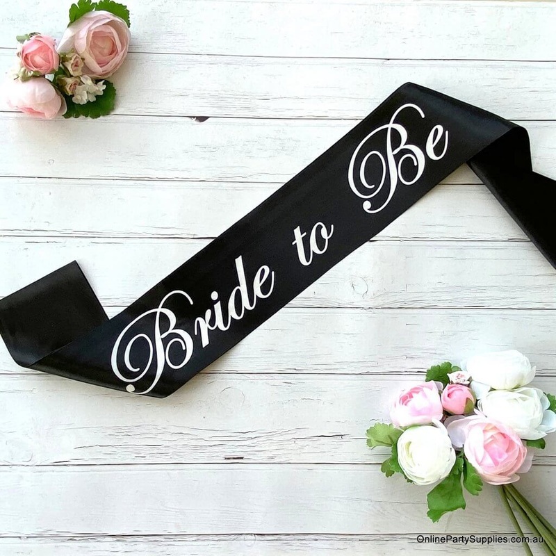 Black 'Bride to Be' Sash - White Print