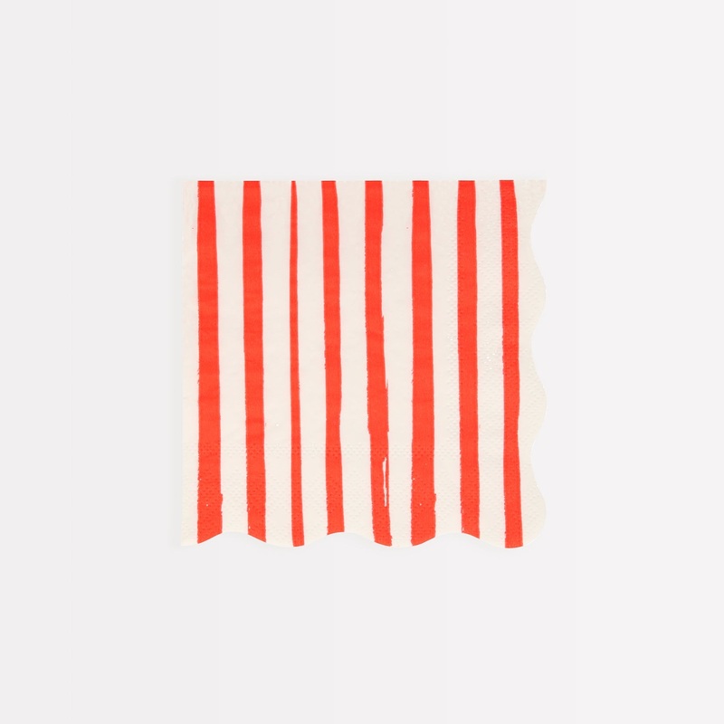 Red Stripe Small Napkins