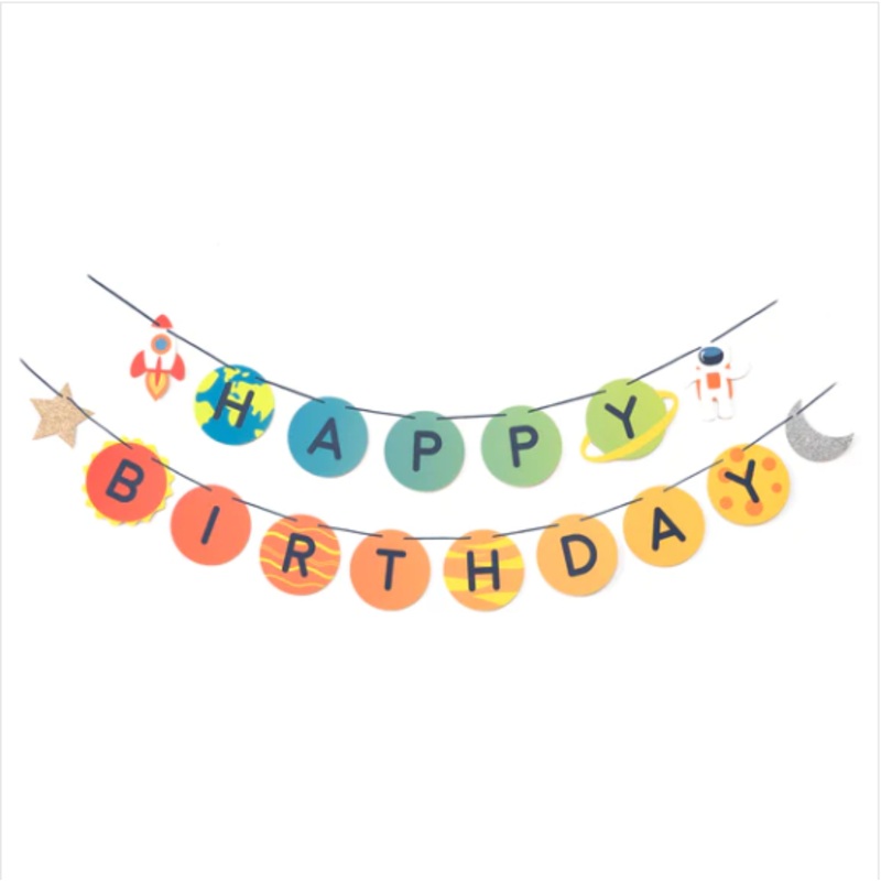 Space Happy Birthday Garland