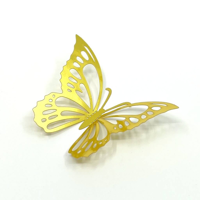 3D Butterfly Wall Stickers 12pk - Metallic Gold