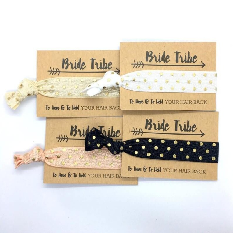 Gold Polka Dot Bridal Hair Tie