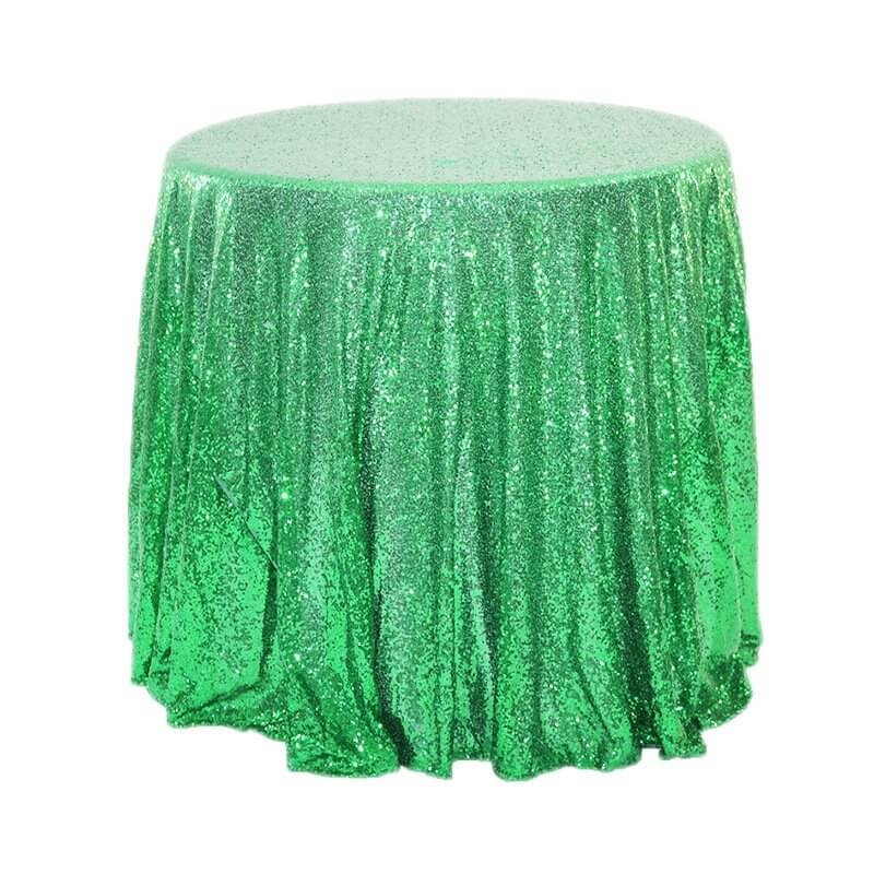Round Sparkling Green Sequin Tablecloth - 4 Sizes