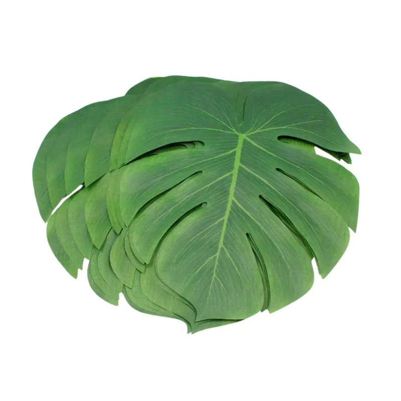 Small Tropical Artificial Monstera Leaves 10pk
