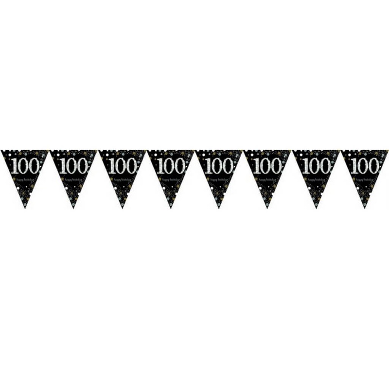 Sparkling Celebration 100 Prismatic Plastic Pennant Banner