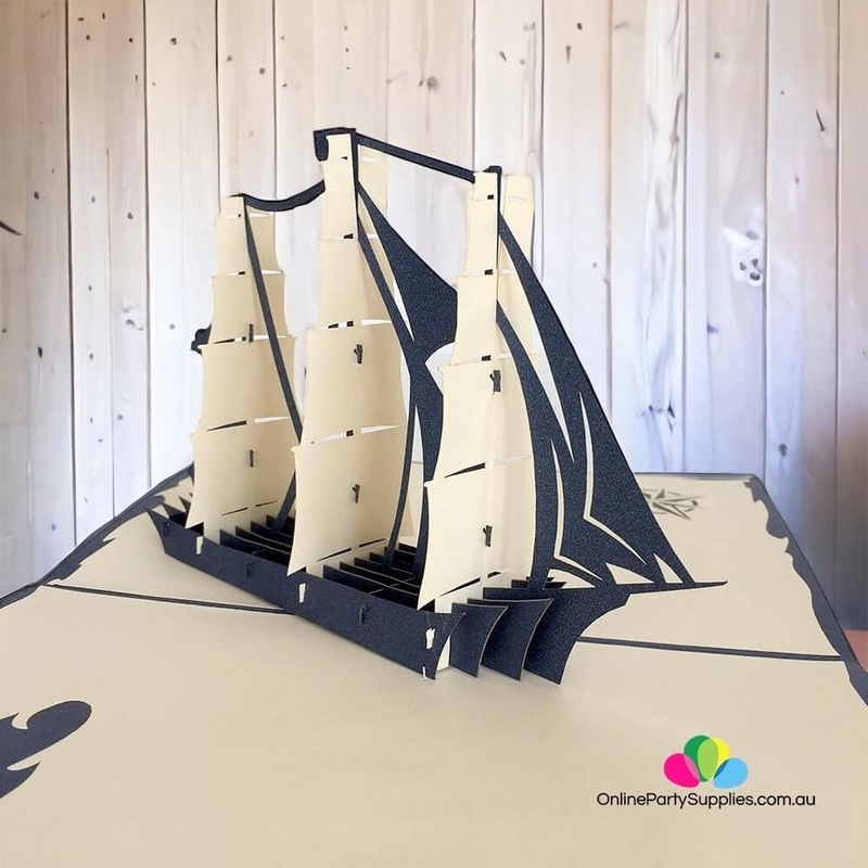 White Sailing Boat Pop Up Card