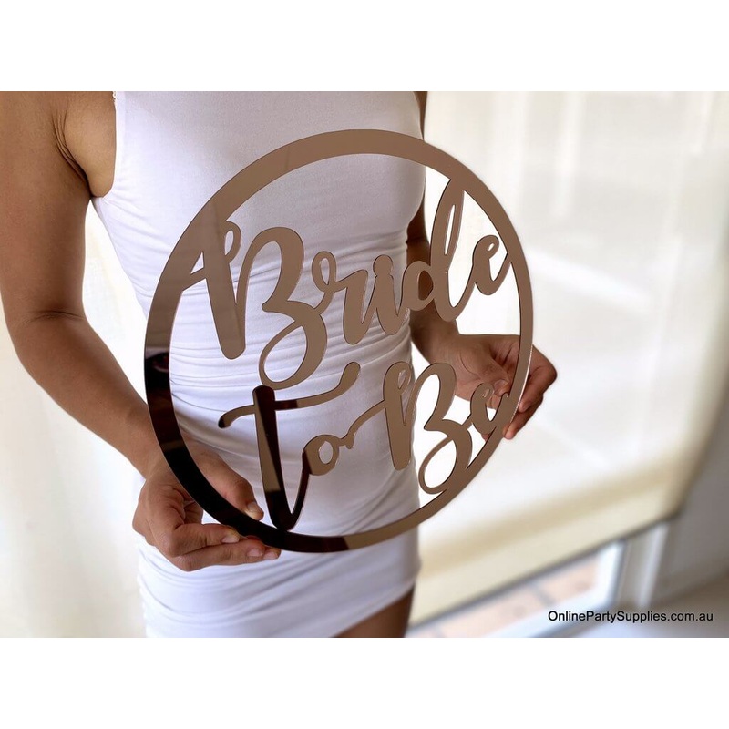 Acrylic Rose Gold 'Bride To Be' Hoop Wall Sign 40cm