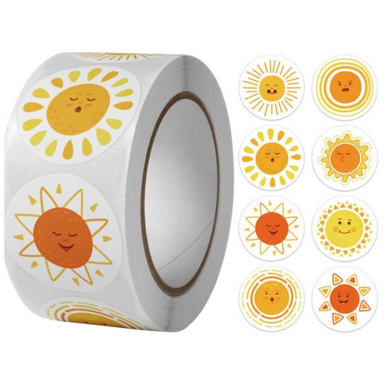 Boho Groovy Sun Stickers 50pk