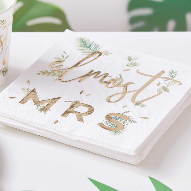 Botanical Floral 'almost MRS' Napkins 16pk