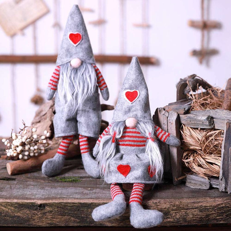 Christmas Gnome in Dress - Grey