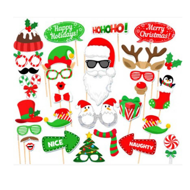 Christmas Party Photo Booth Props 32pk