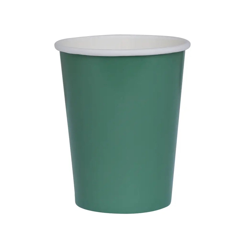 Sage Green Paper Cups 260ml 20pk