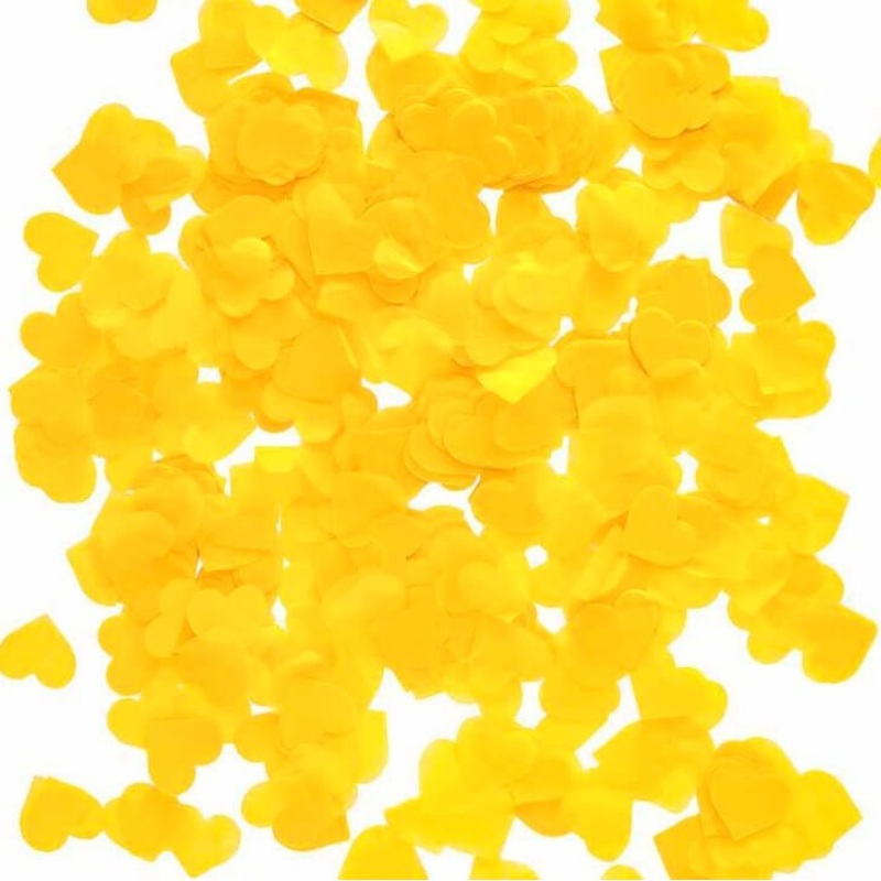 2.5cm Heart Paper Confetti Table Scatters - Yellow
