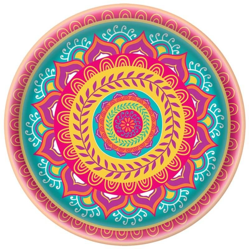 Diwali Round Melamine Platter 34cm