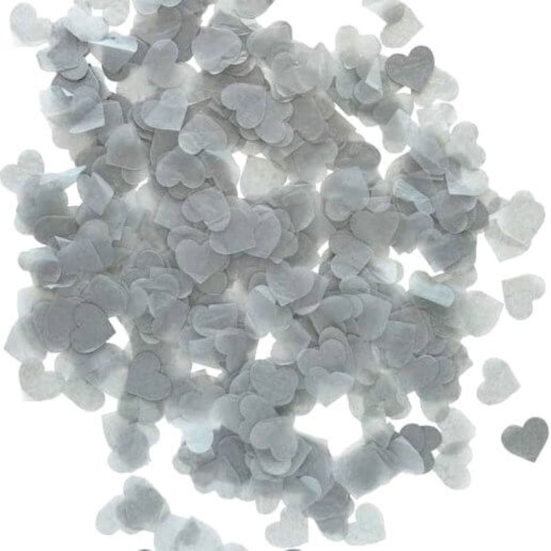1.5cm Heart Paper Confetti Table Scatters - Grey