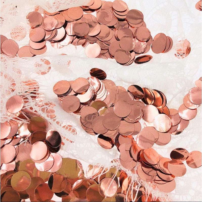 2cm Round Rose Gold Foil Confetti