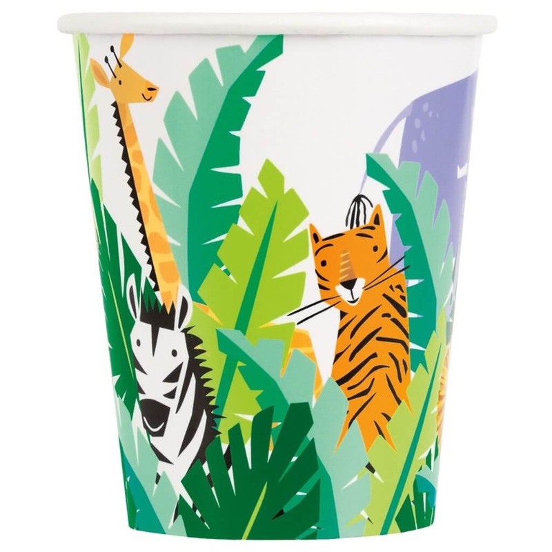 Animal Safari Paper Cups 270ml 8pk