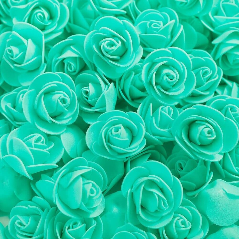 100pcs Artificial FOAM Rose Flower Heads - Tiffany