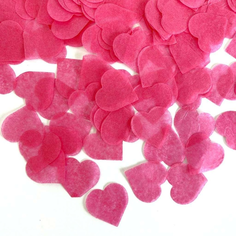 2.5cm Heart Paper Confetti Table Scatters -  Hot Pink