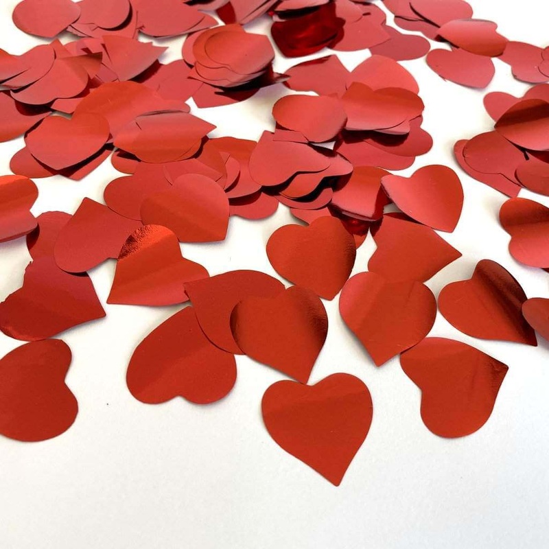 2.5cm Red Heart Foil Confetti Table Scatters