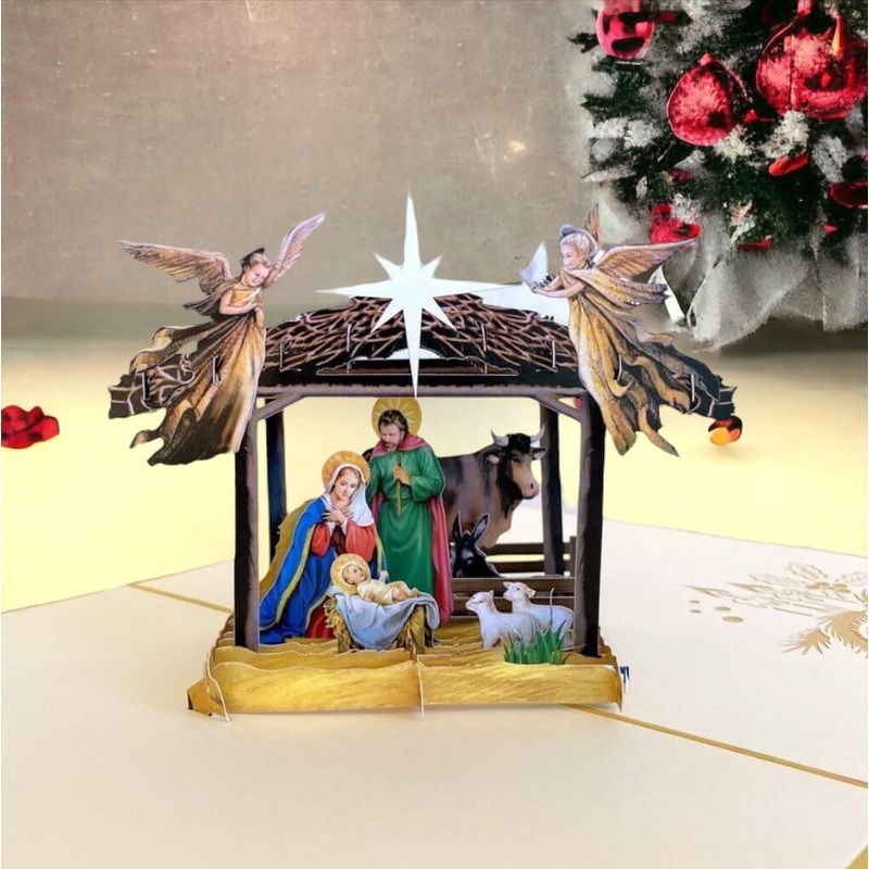 A Holy Family Suede Reflections House Flag Pop Card