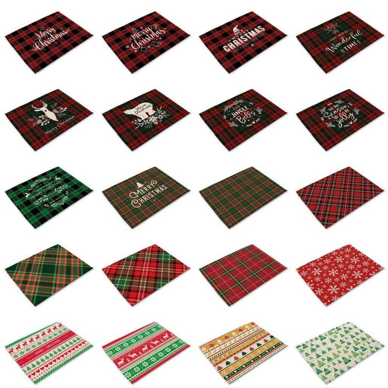 Rectangular Vintage Fabric Christmas Placemat - 20 Designs