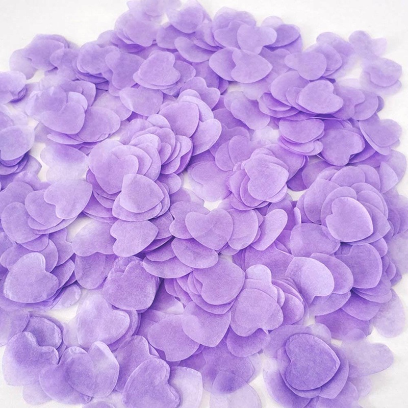 1.5cm Heart Paper Confetti Table Scatters - Lilac