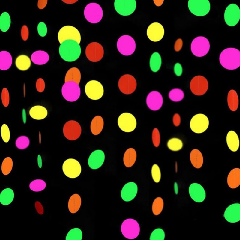 4.4m Neon UV Reactive Round Paper Banner Bunting
