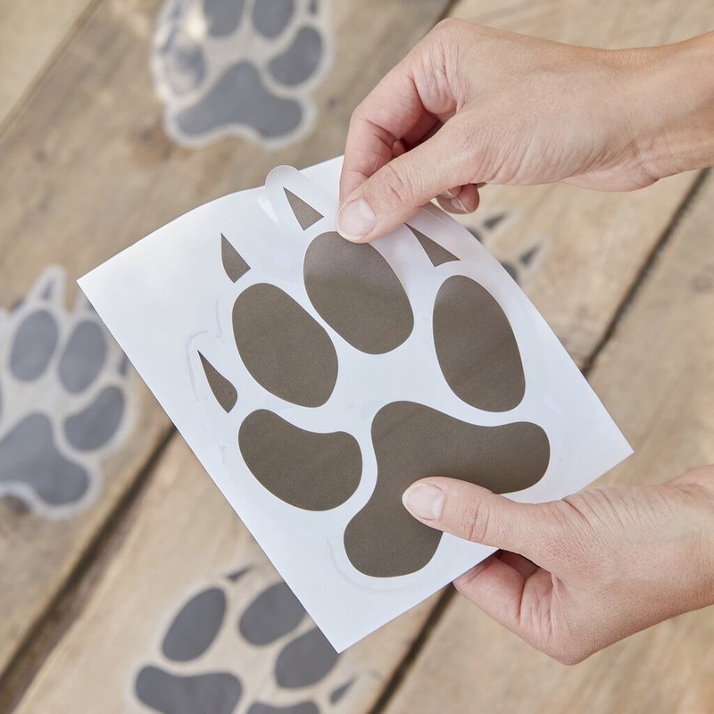 Wild Jungle Animal Pawprint Floor Stickers 6pk