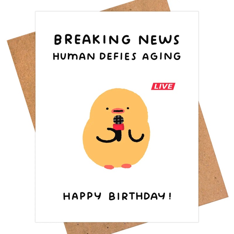 Breaking News Anti-Aging Birthday Card