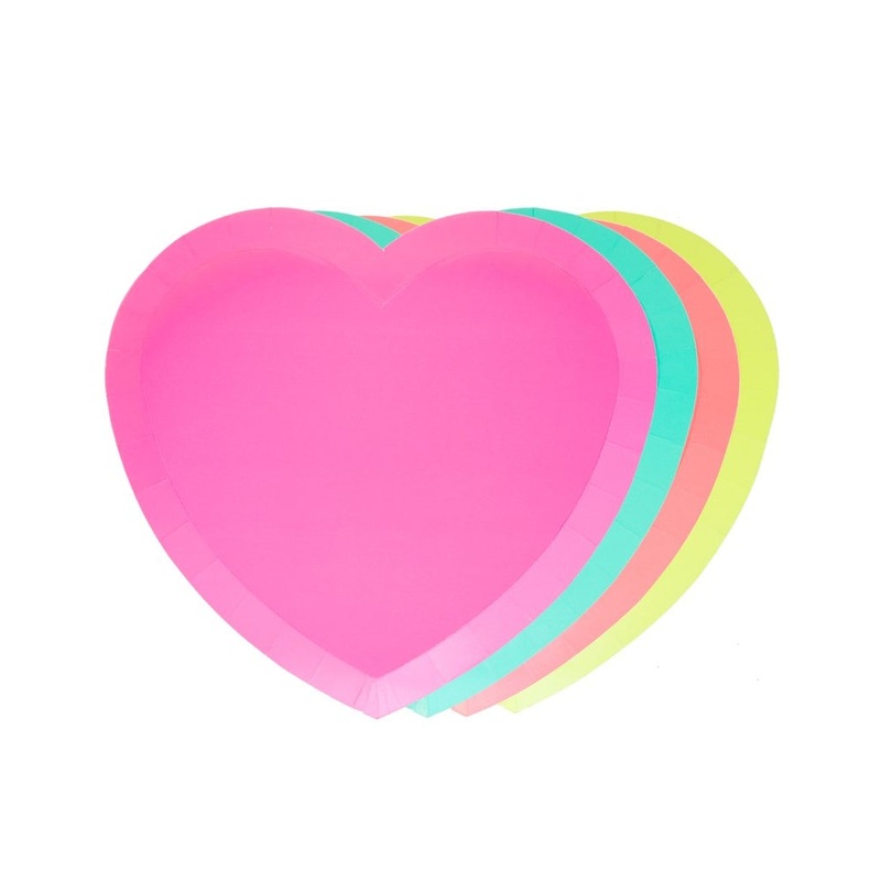 I Heart Neon Party Plates