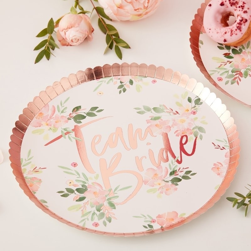 Team Bride Floral Plates