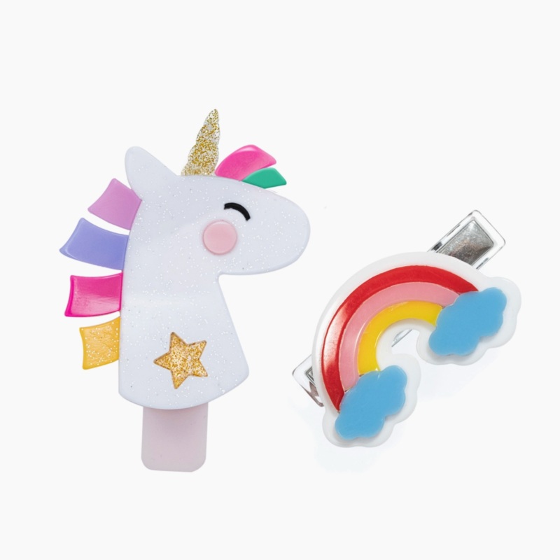 Unicorn and Rainbow Hair Clips