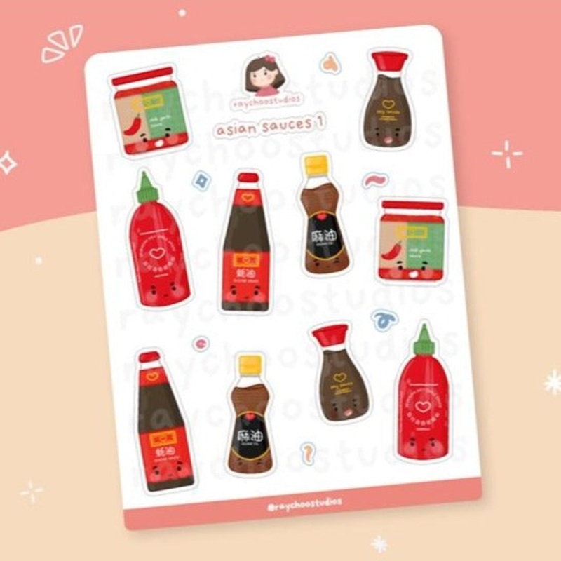 Asian Sauces Sticker Sheet