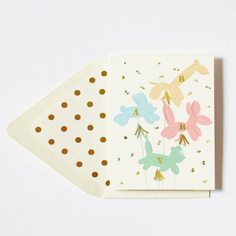 Balloon Animals Baby Card
