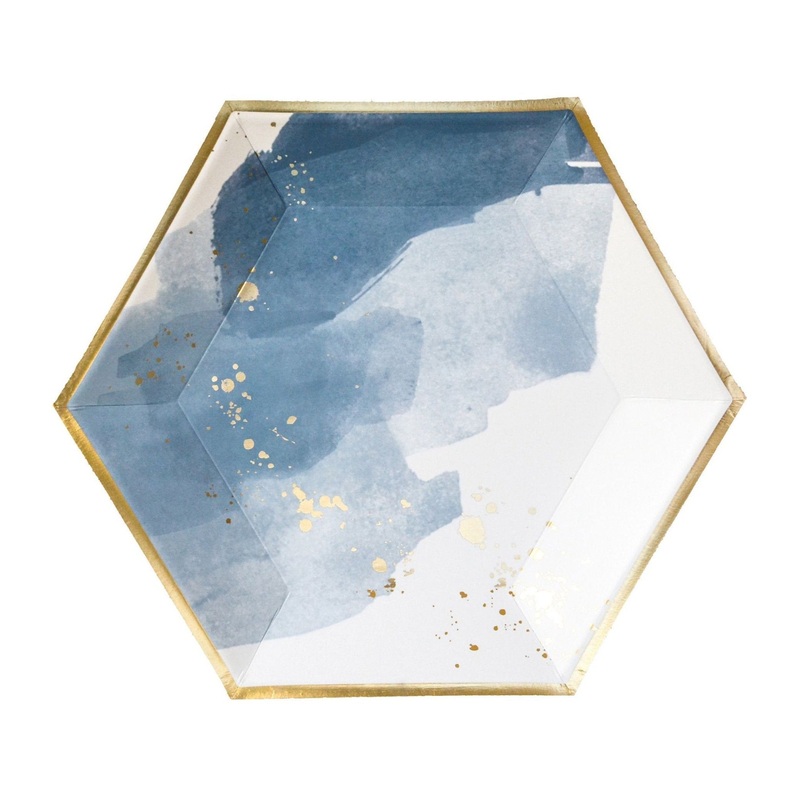 Blue Watercolor Large Plates
