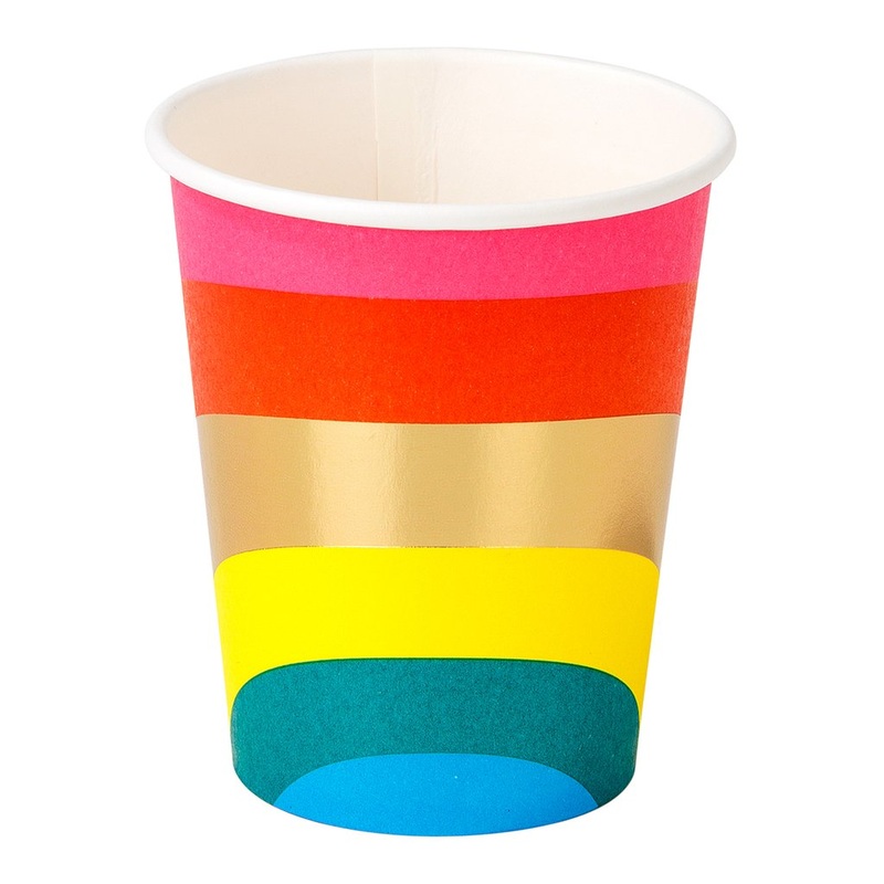 Bright Rainbow Paper Cups