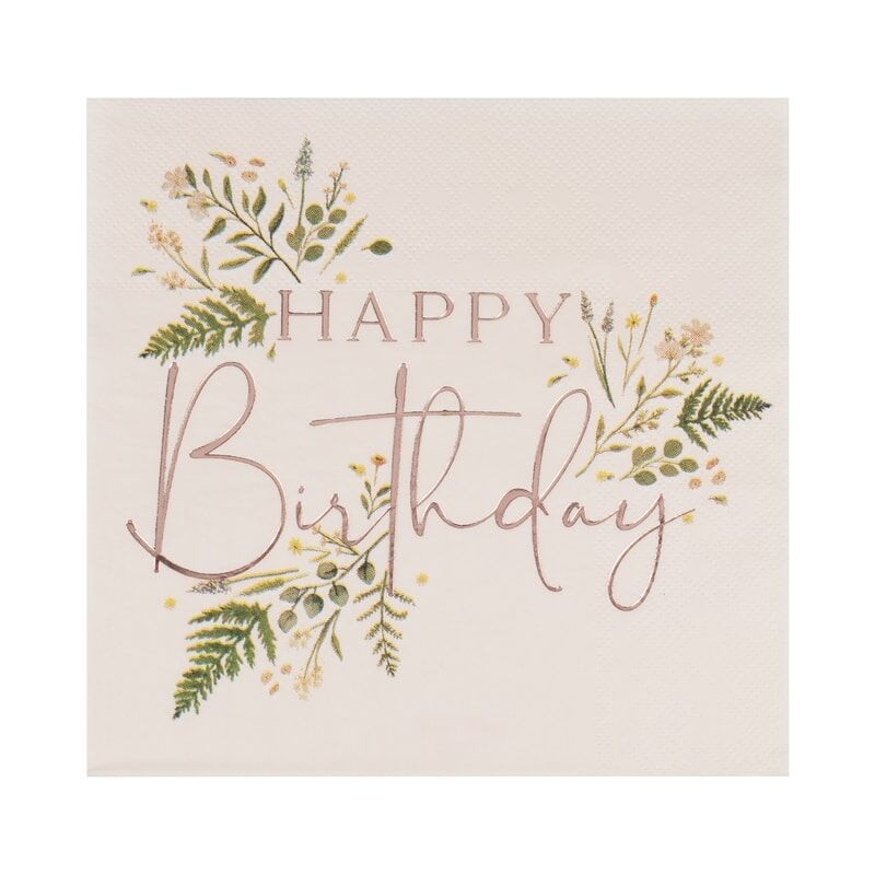 Floral Birthday Napkins