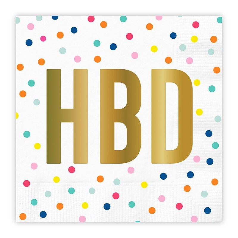 HBD Polka Dot Napkins