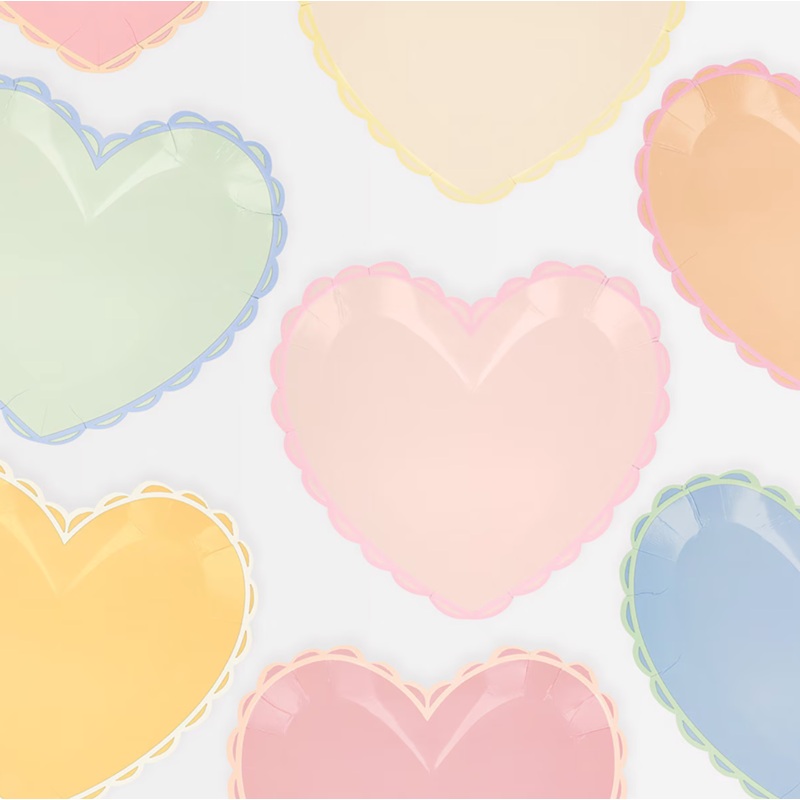 Pastel Scallop Heart Small Plates