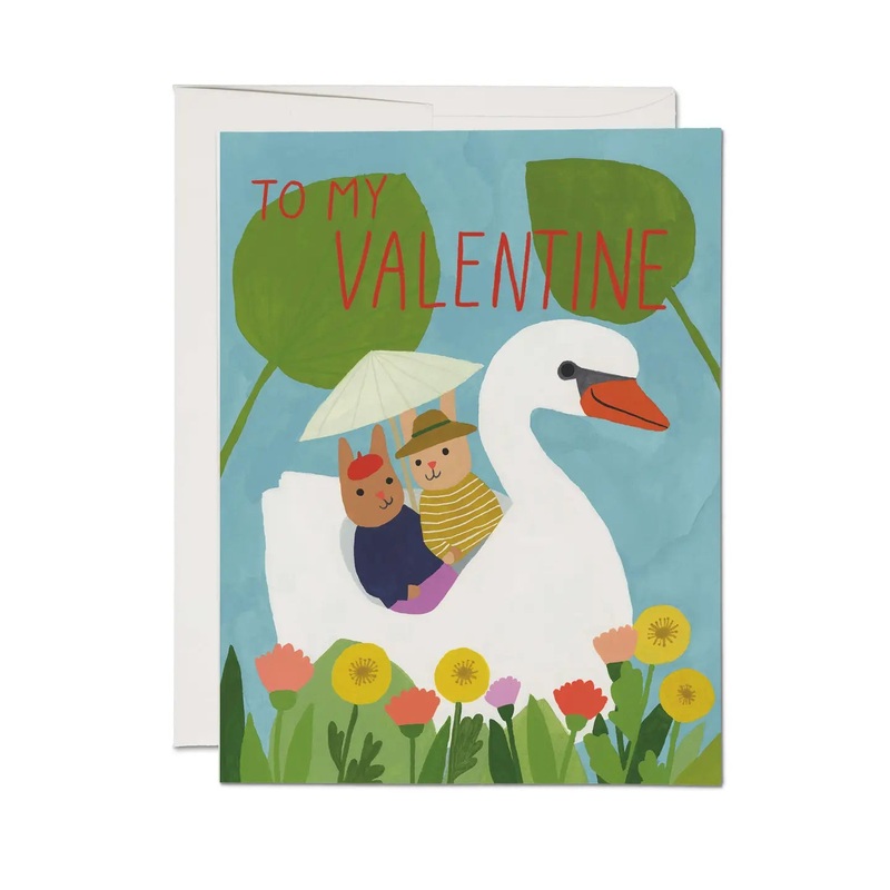 To My Valentine Swan Card