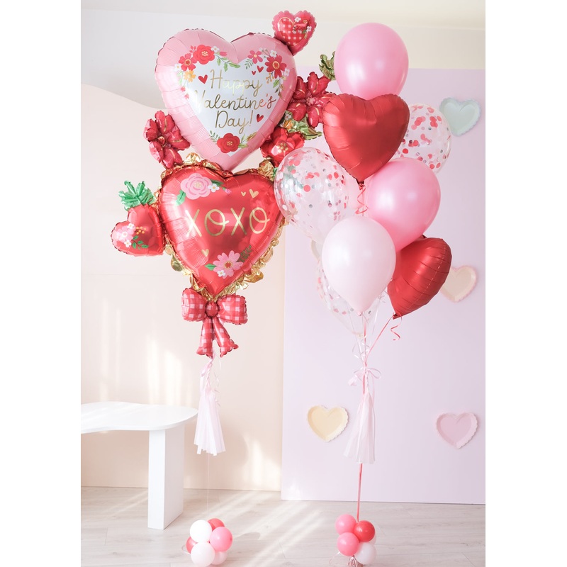 XOXO Double Hearts Balloongram Set | Valentine's Day