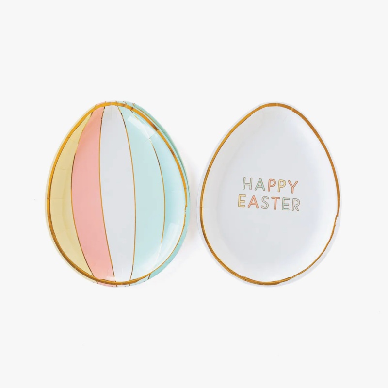 Easter Egg Shaped Paper Plates