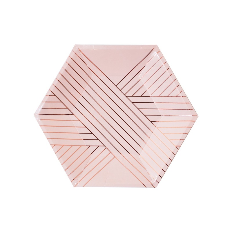 Pale Pink Striped Small Plates