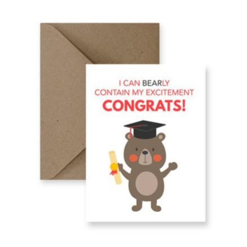 Bearly Contain My Excitement, Congrats Card