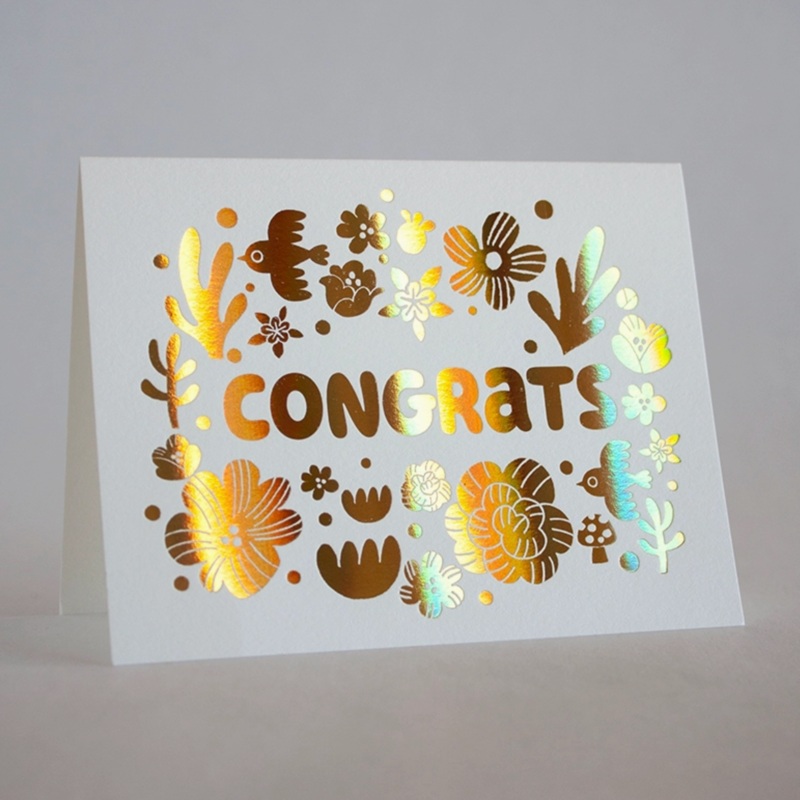 Birds & Flowers Congrats Card