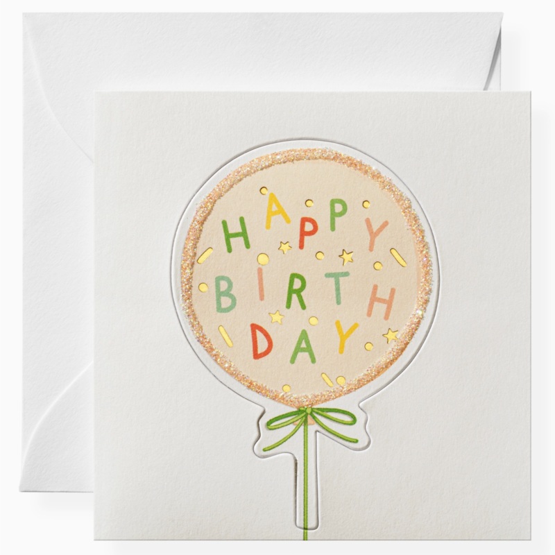 Birthday Balloon Sticker Mini Card