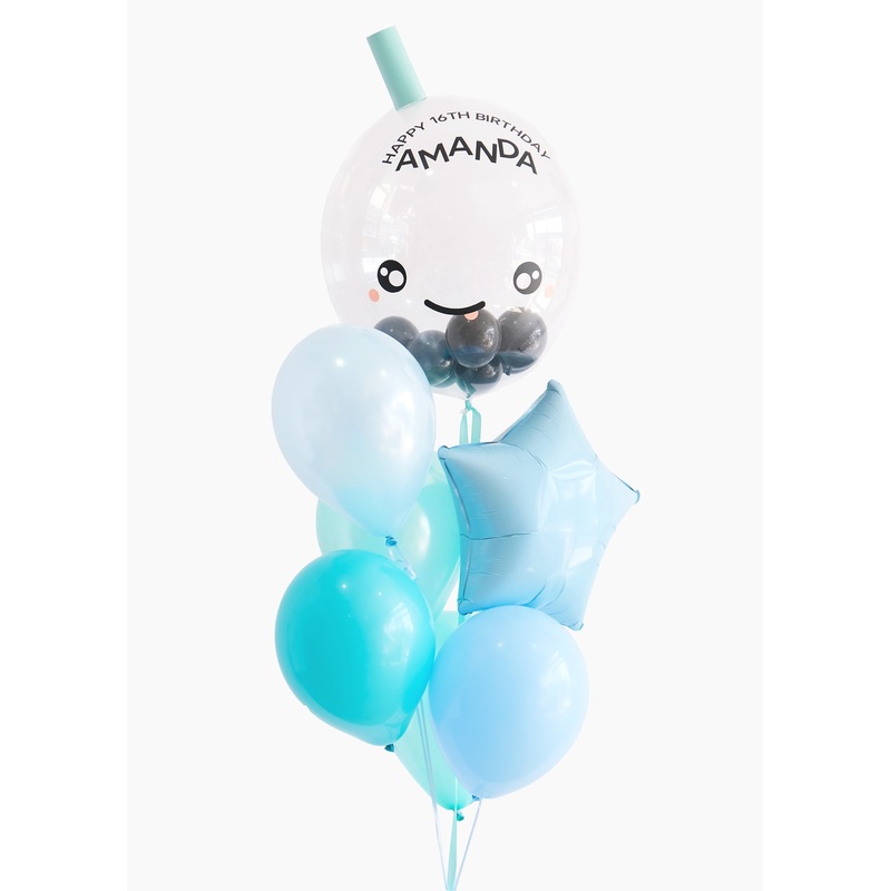 Boba Balloongram in Blueberry Slushie
