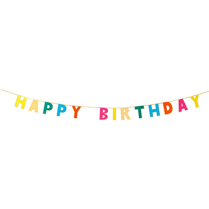 Bright Rainbow Happy Birthday Garland